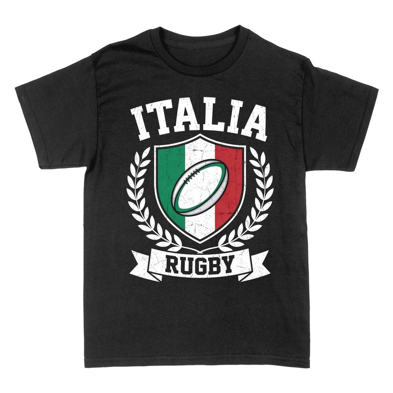 T-shirts: Italia Rugby &mdash; Blason et Ballon Ovale