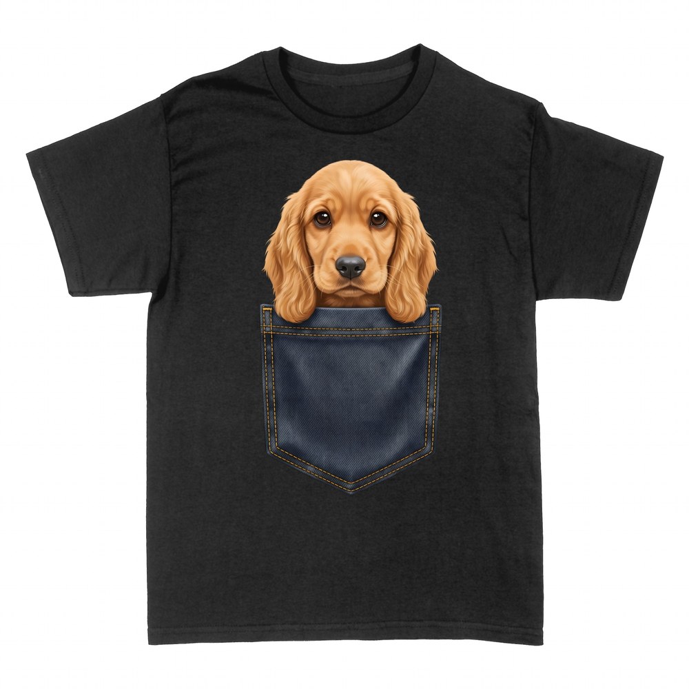 T-shirts: Chiot Cocker Spaniel dans une Poche en Jean