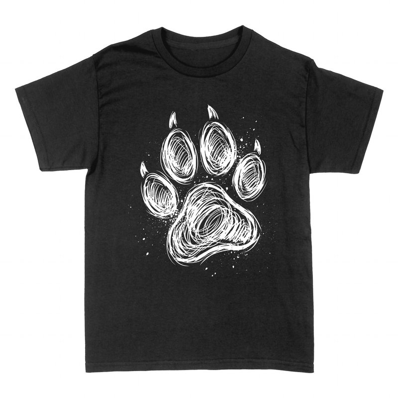T-shirts: Empreinte de Chien Encre Blanche