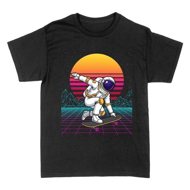 T-shirts: Astronaute Skateur Synthwave R&eacute;tro