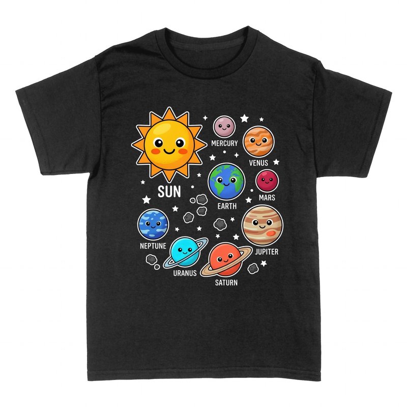 T-shirts: Syst&egrave;me Solaire Kawaii