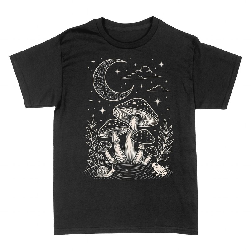 T-shirts: Champignons Magiques Lune et &Eacute;toiles