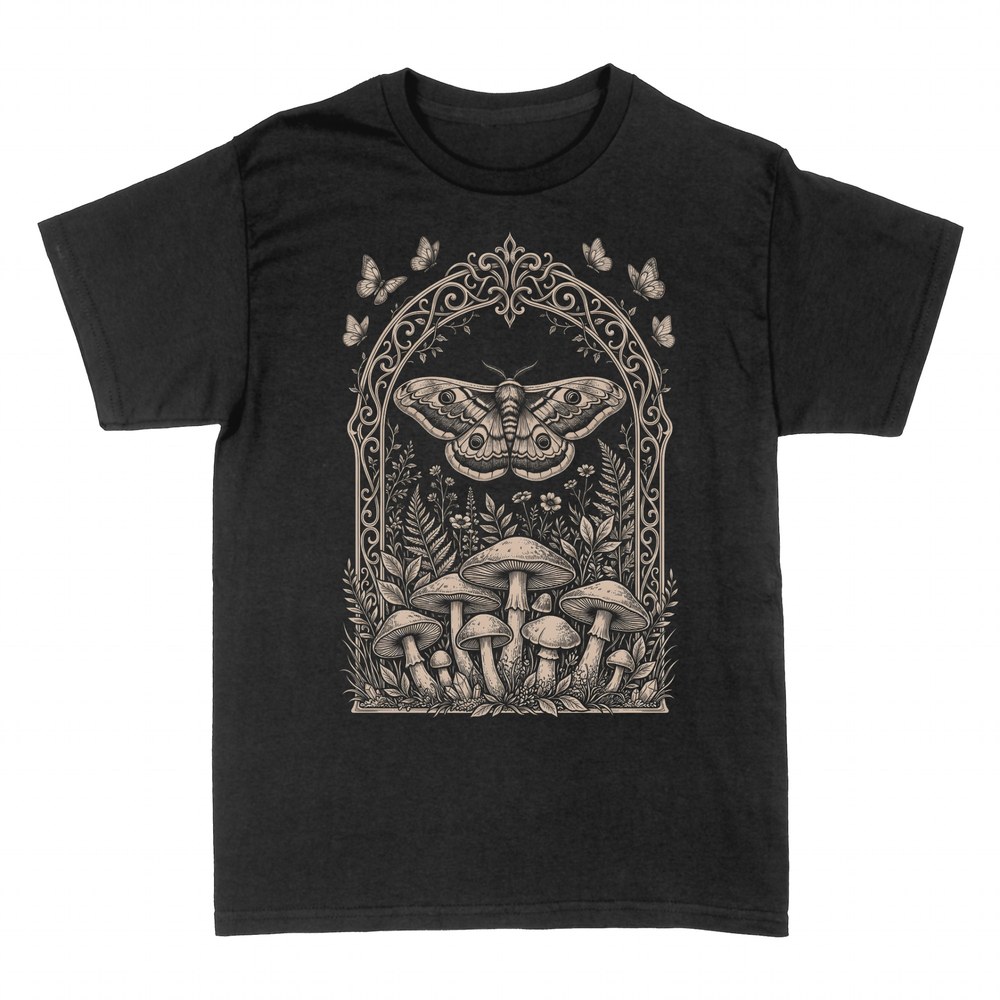 T-shirts: Papillon de Nuit Gothique et Champignons