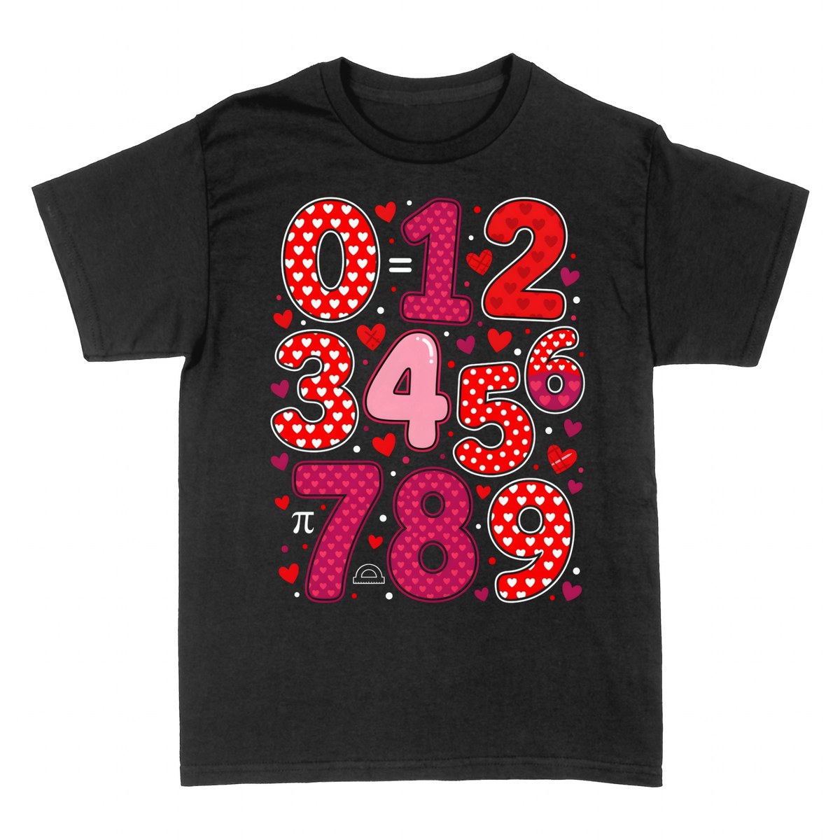 T-shirts: Chiffres avec C&oelig;urs &mdash; Passionn&eacute; de Math&eacute;matiques