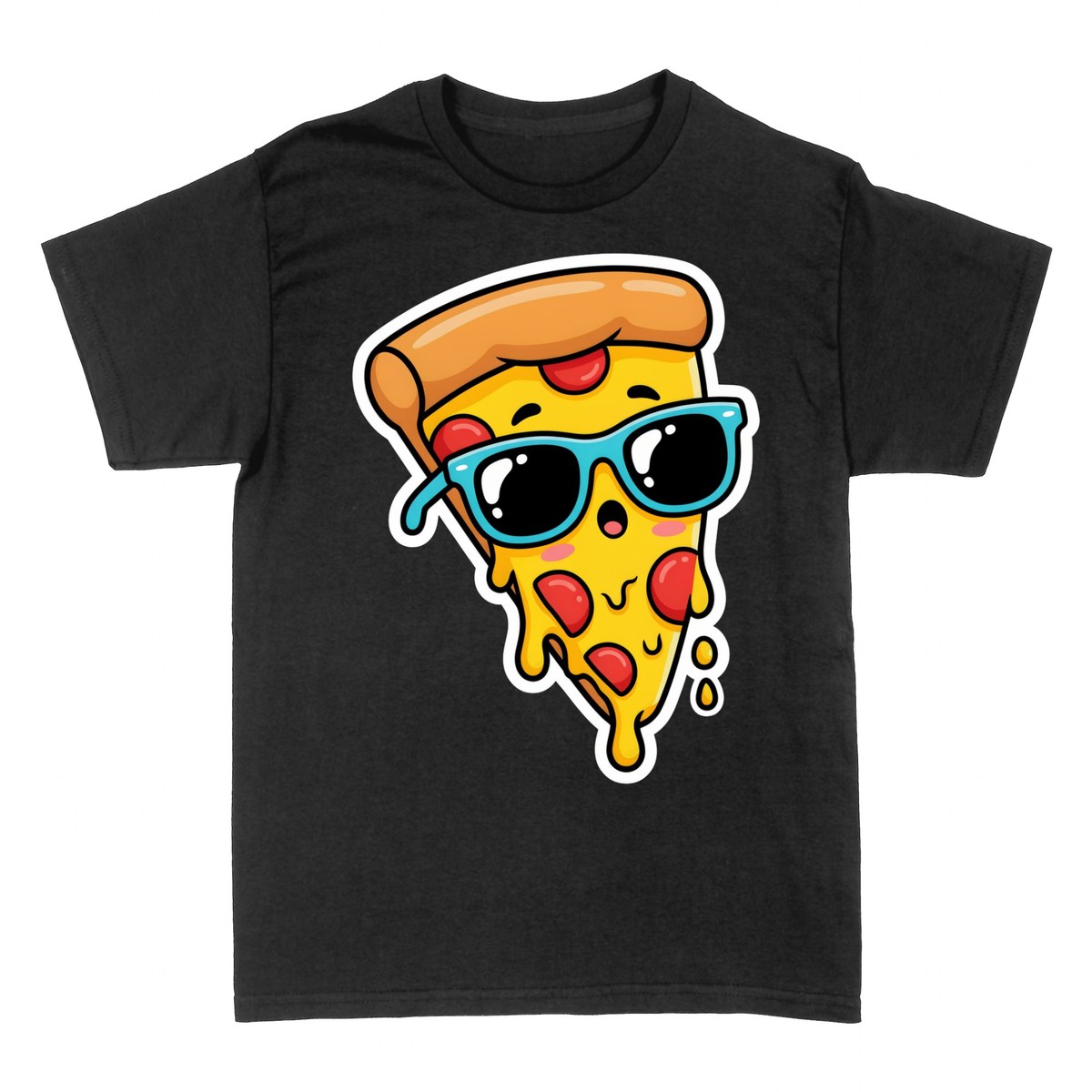 T-shirts: Pizza avec Lunettes de Soleil