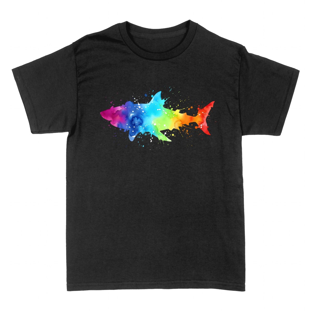 T-shirts: Requin Aquarelle Arc-en-Ciel