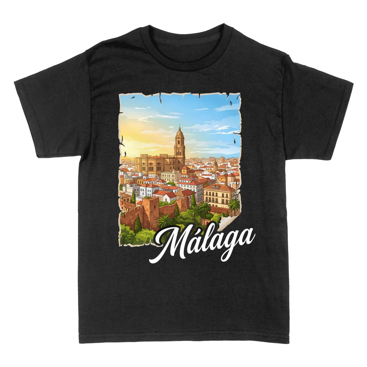 T-shirts: M&aacute;laga Vue Panoramique Vintage