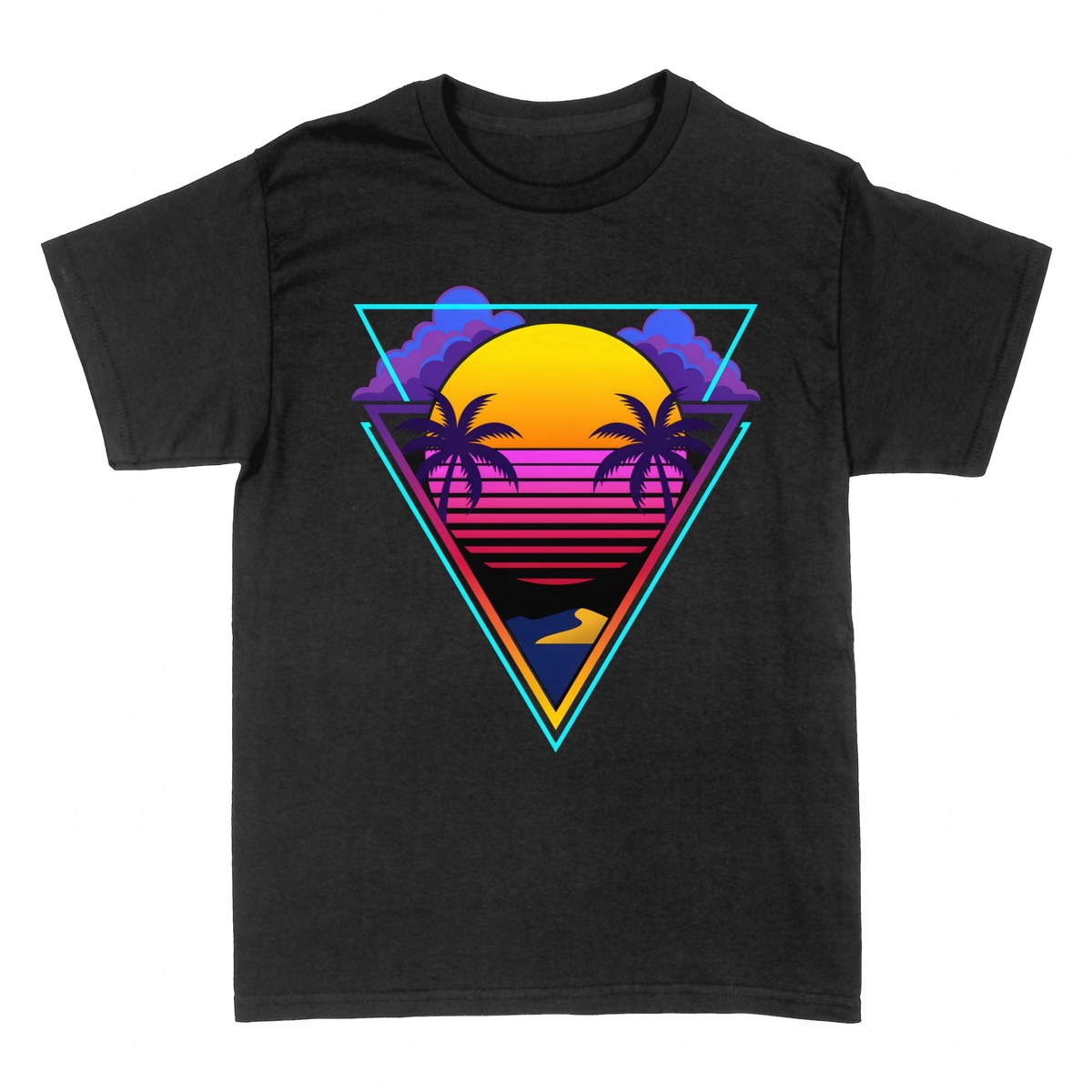 T-shirts: Coucher de Soleil Synthwave Ann&eacute;es 80