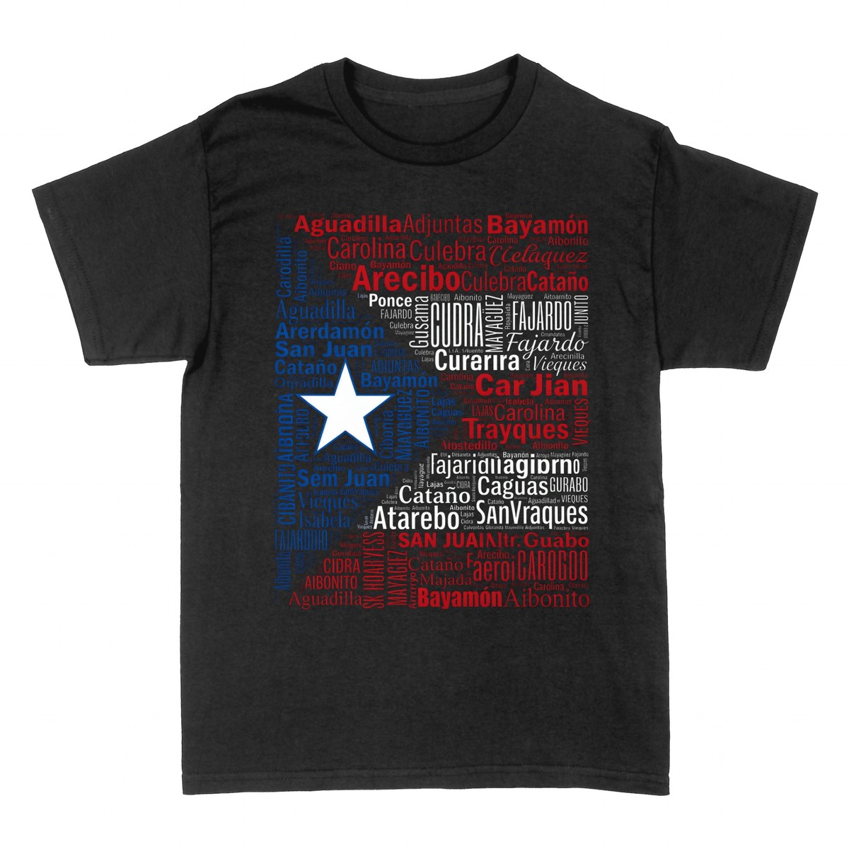 T-shirts: Porto Rico Villes Drapeau Typographie
