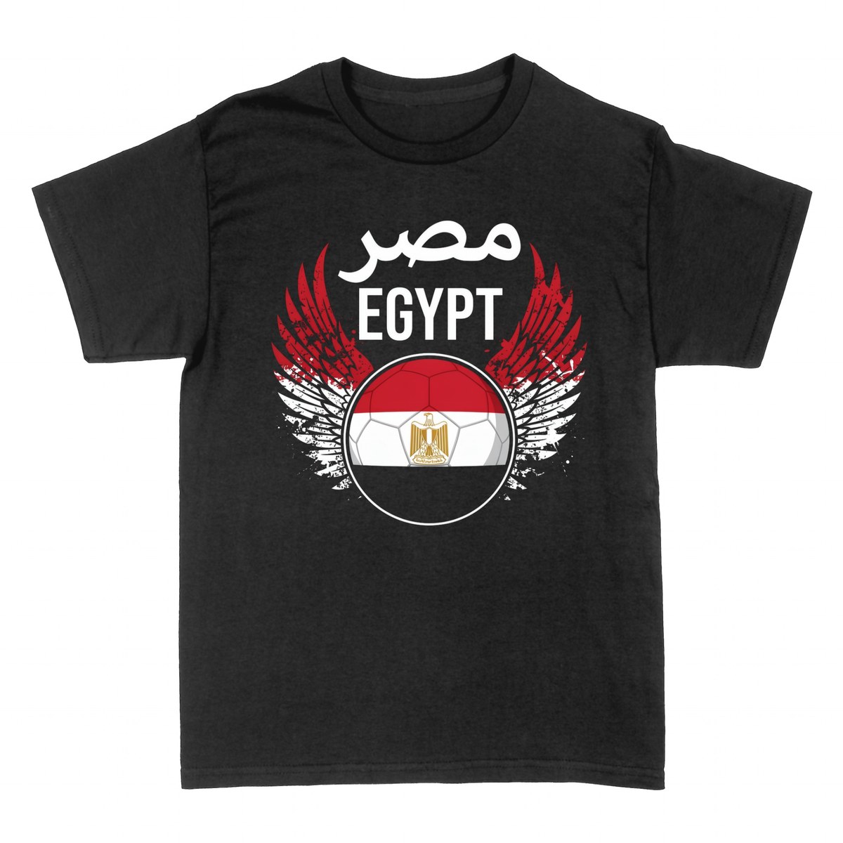 T-shirts: &Eacute;gypte Football Ailes Drapeau