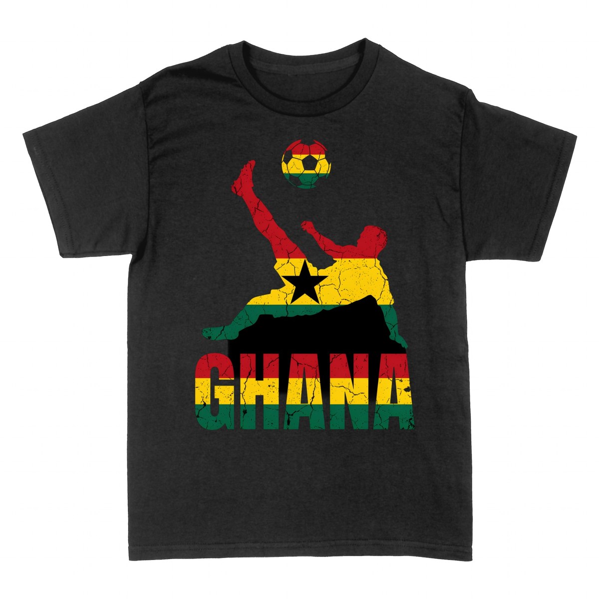 T-shirts: Ghana Football Drapeau Ciseau Retourn&eacute;