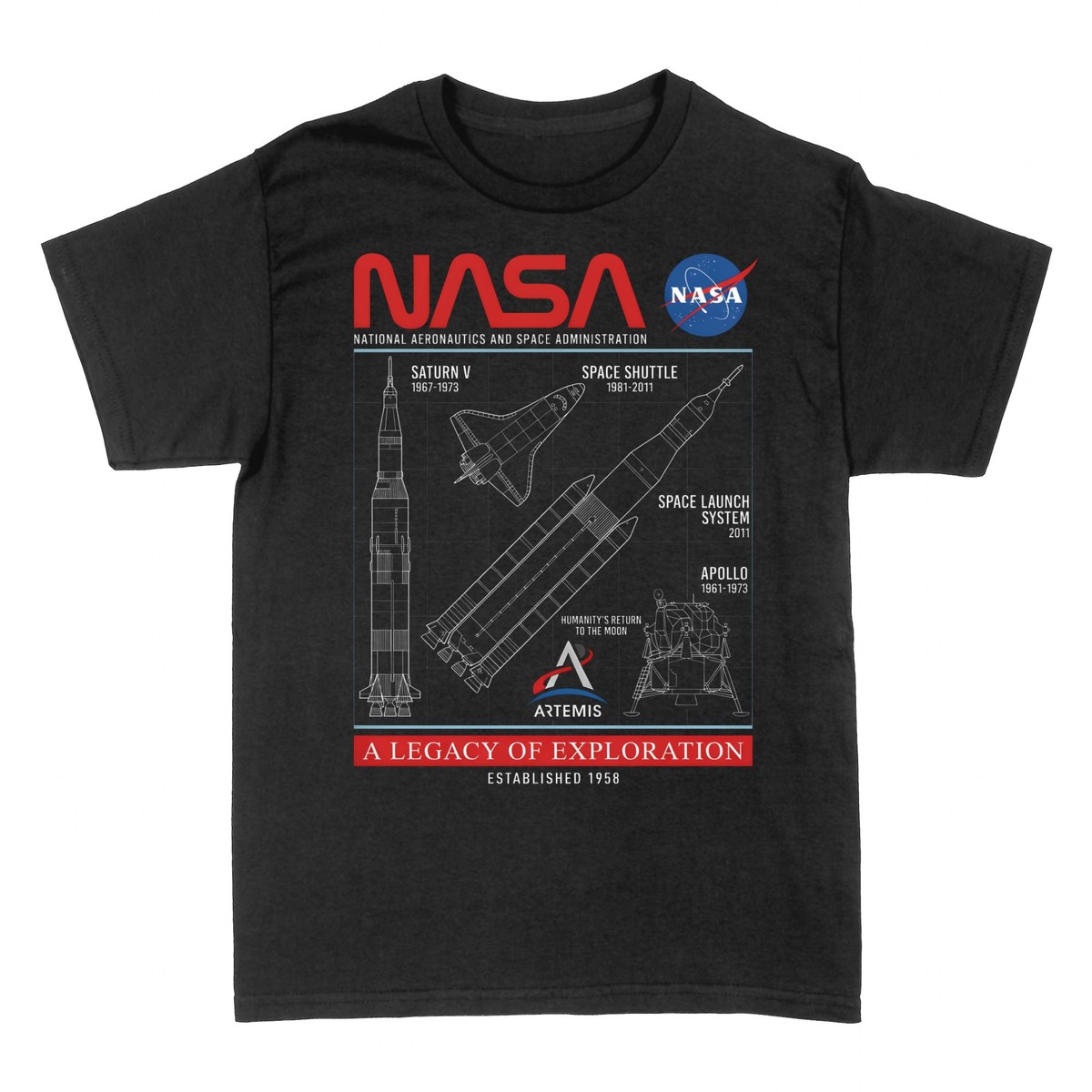 T-shirts: NASA &mdash; L'H&eacute;ritage de l'Exploration Spatiale