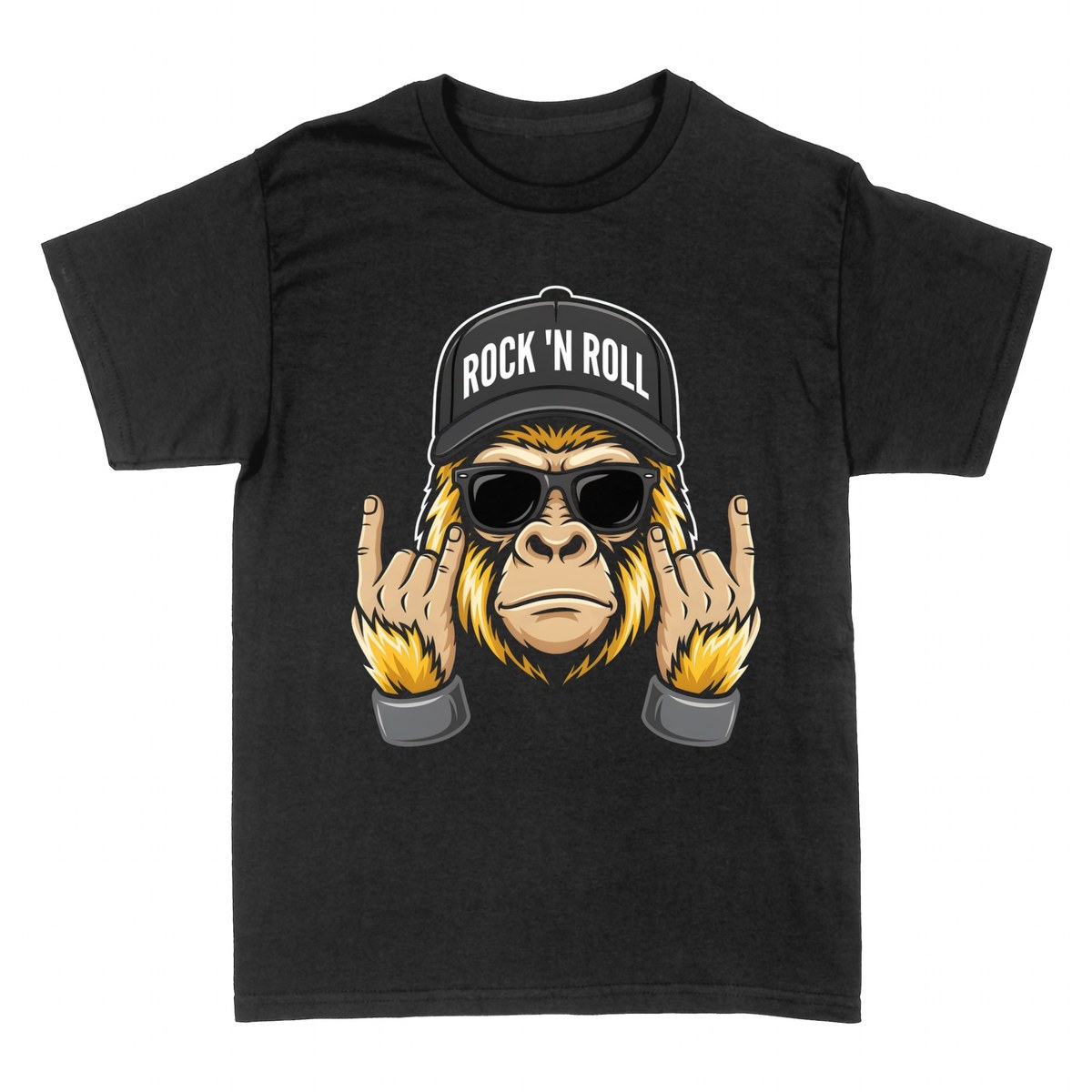 T-shirts: Gorille Rock 'N Roll Attitude Rebelle