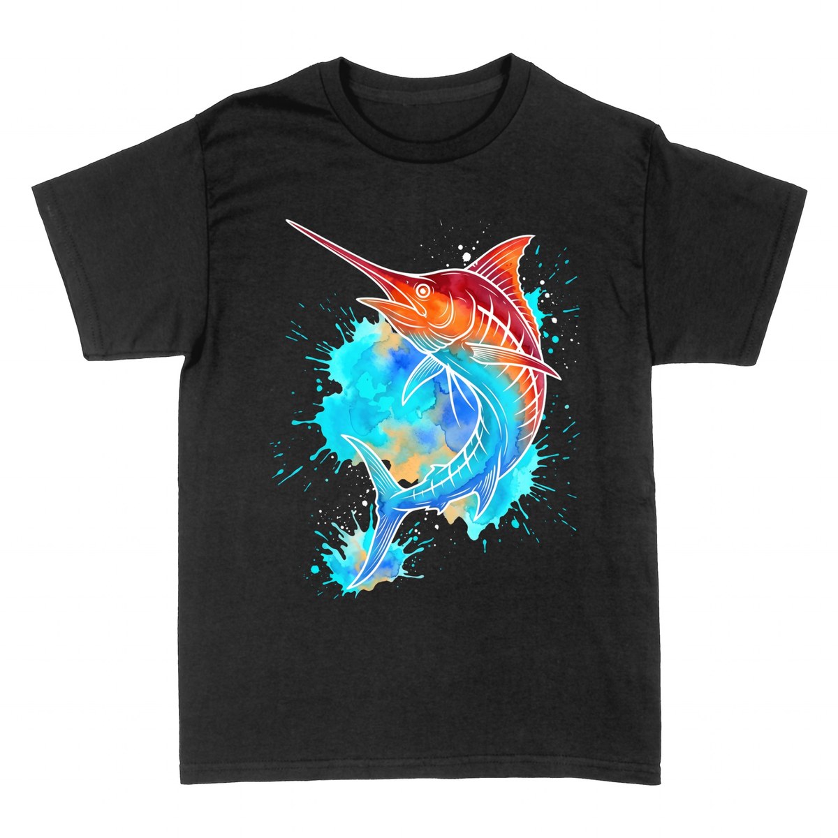 T-shirts: Marlin Aquarelle Splash