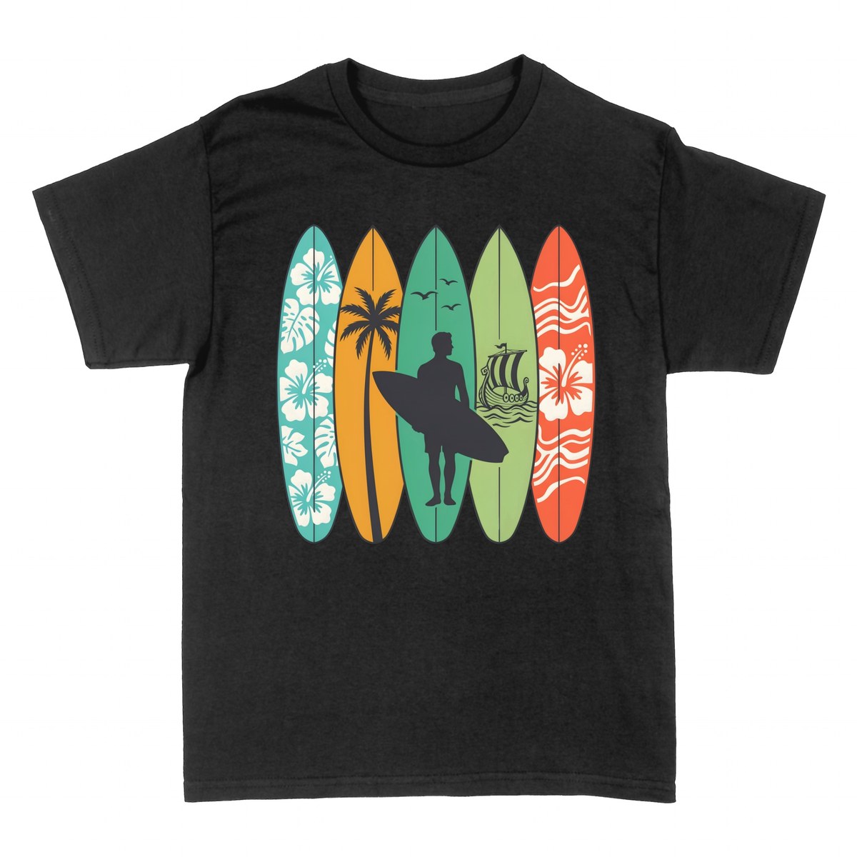 T-shirts: Planches de Surf &mdash; Collection Hawa&iuml;enne R&eacute;tro