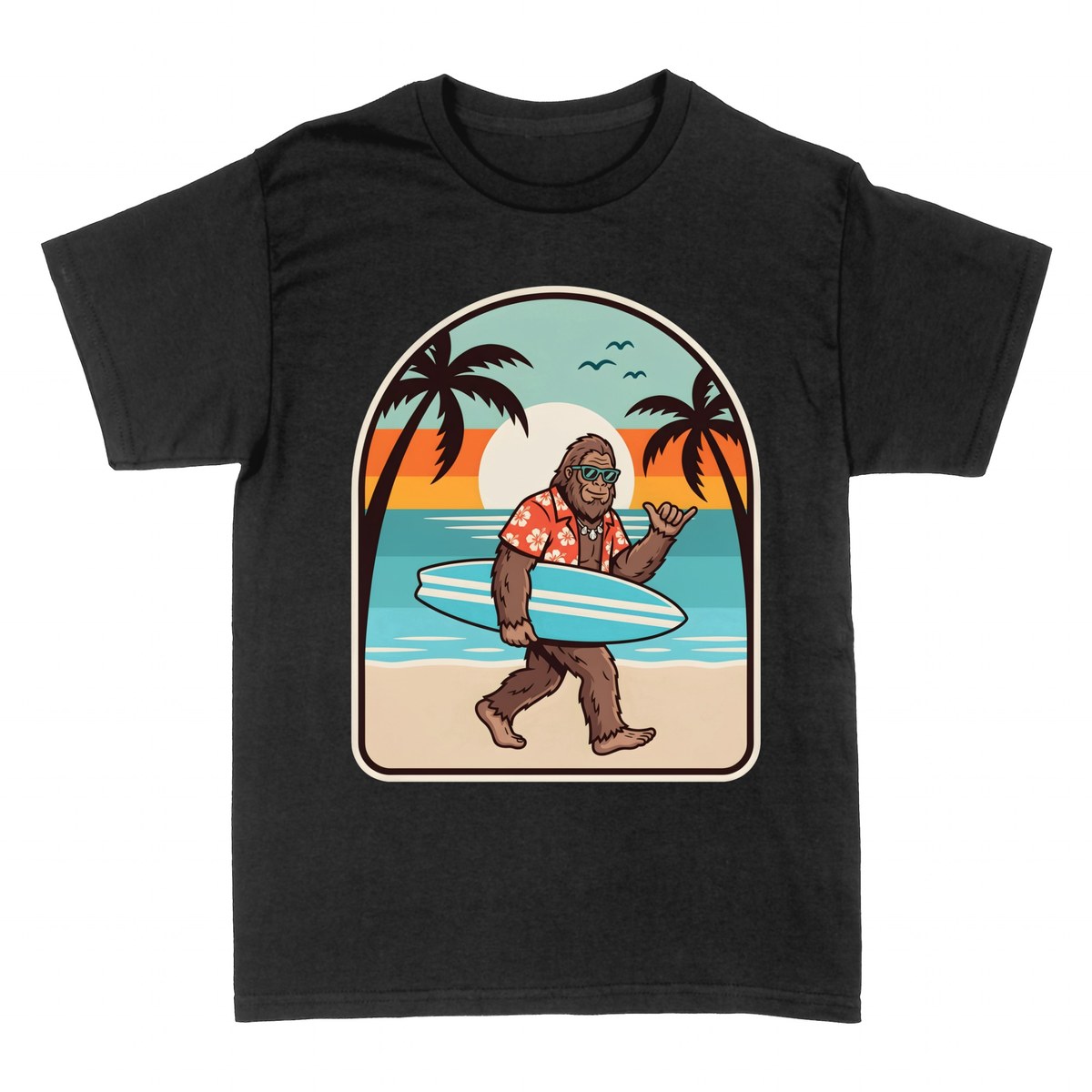 T-shirts: Bigfoot Surfeur sur la Plage