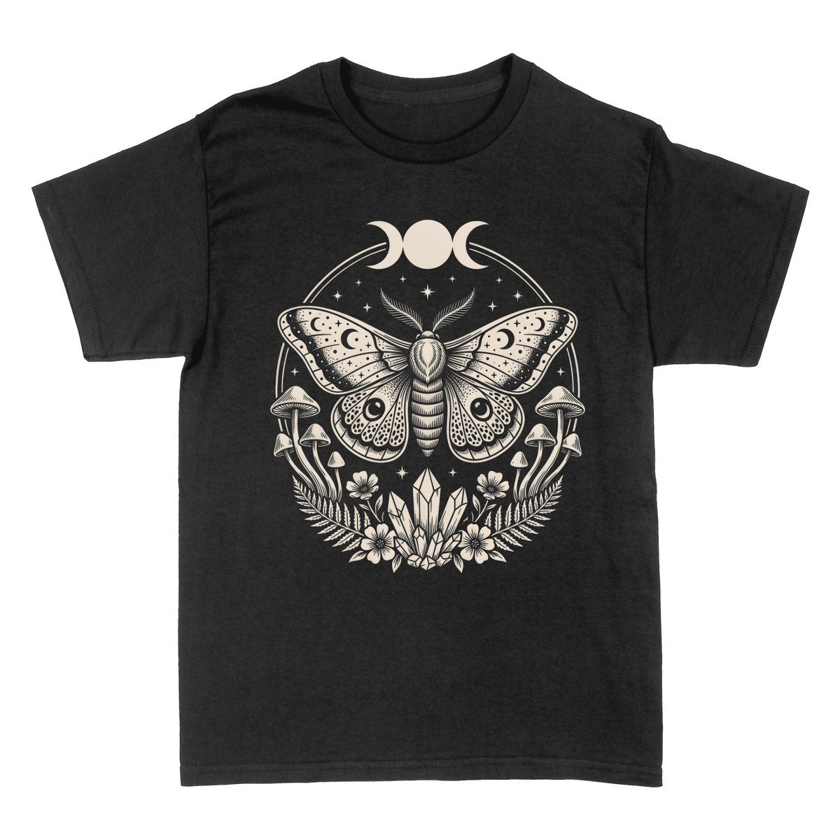 T-shirts: Papillon de Nuit Mystique Lune et Cristaux
