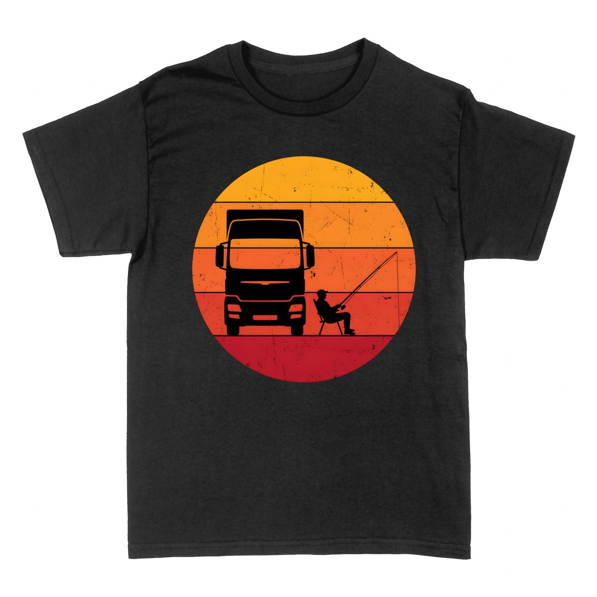 T-shirts: Routier P&ecirc;cheur Sunset R&eacute;tro