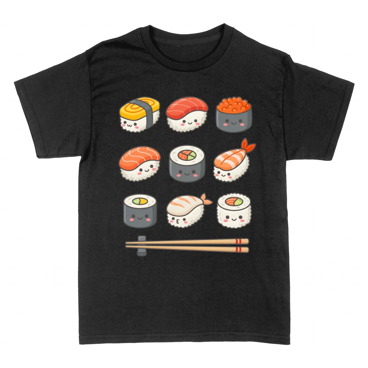 T-shirts: Sushis Kawaii aux Visages Souriants