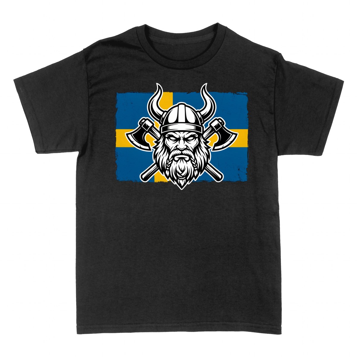 T-shirts: Guerrier Viking Drapeau Su&egrave;de