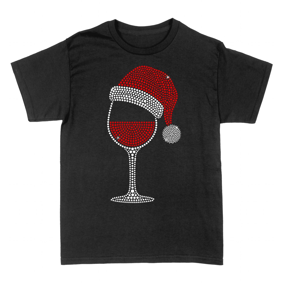 T-shirts: Verre de Vin de No&euml;l Style Strass