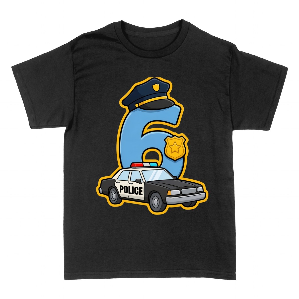T-shirts: Chiffre 6 Policier &mdash; Anniversaire ou 6 Ans.