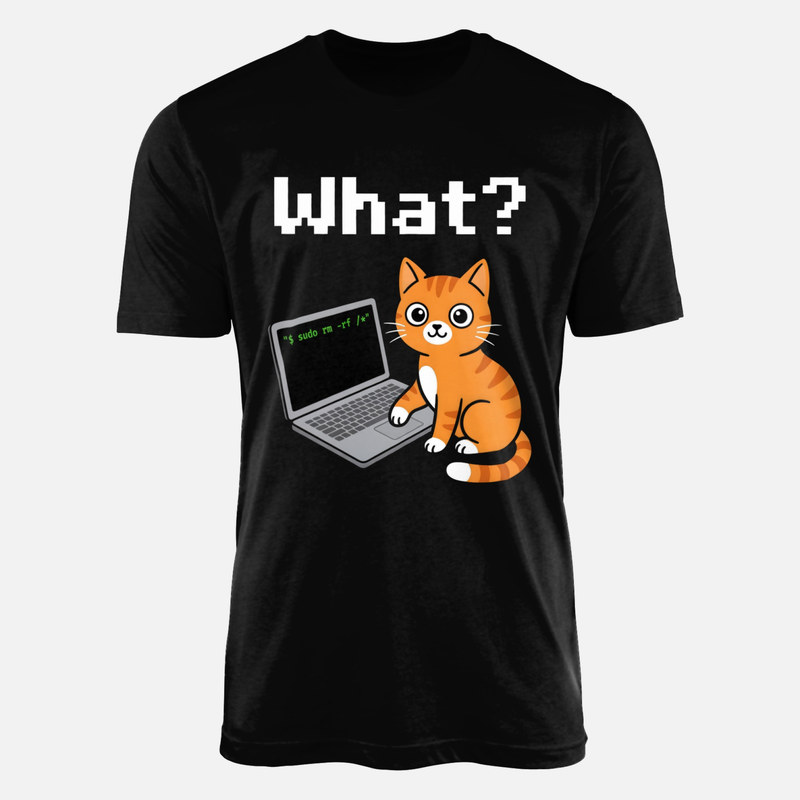 T-shirts: Chat programmeur devant du code