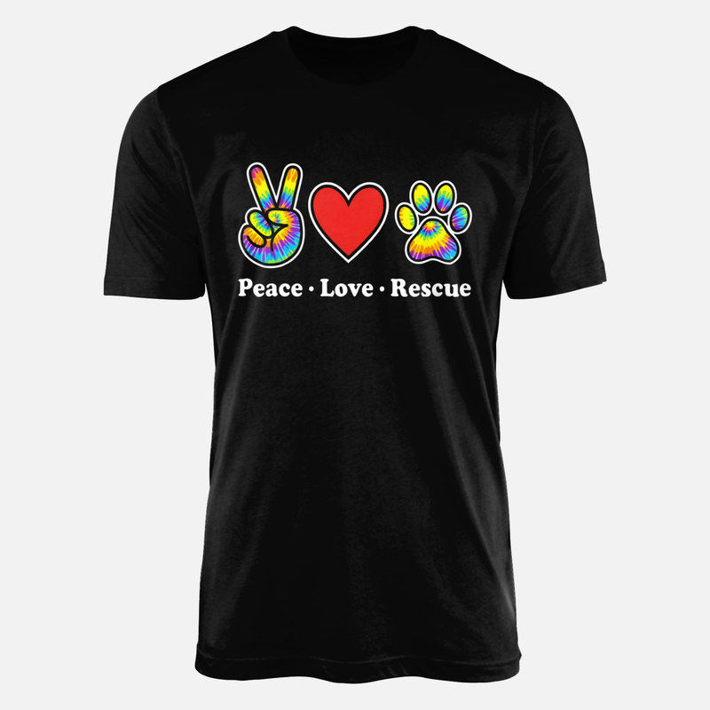 T-shirts: Paix, amour et adoption avec patte de chien
