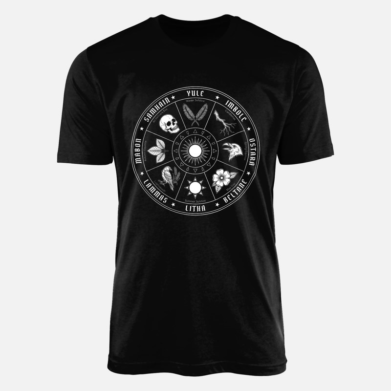 T-shirts: Roue de l'ann&eacute;e pa&iuml;enne et ses sabbats