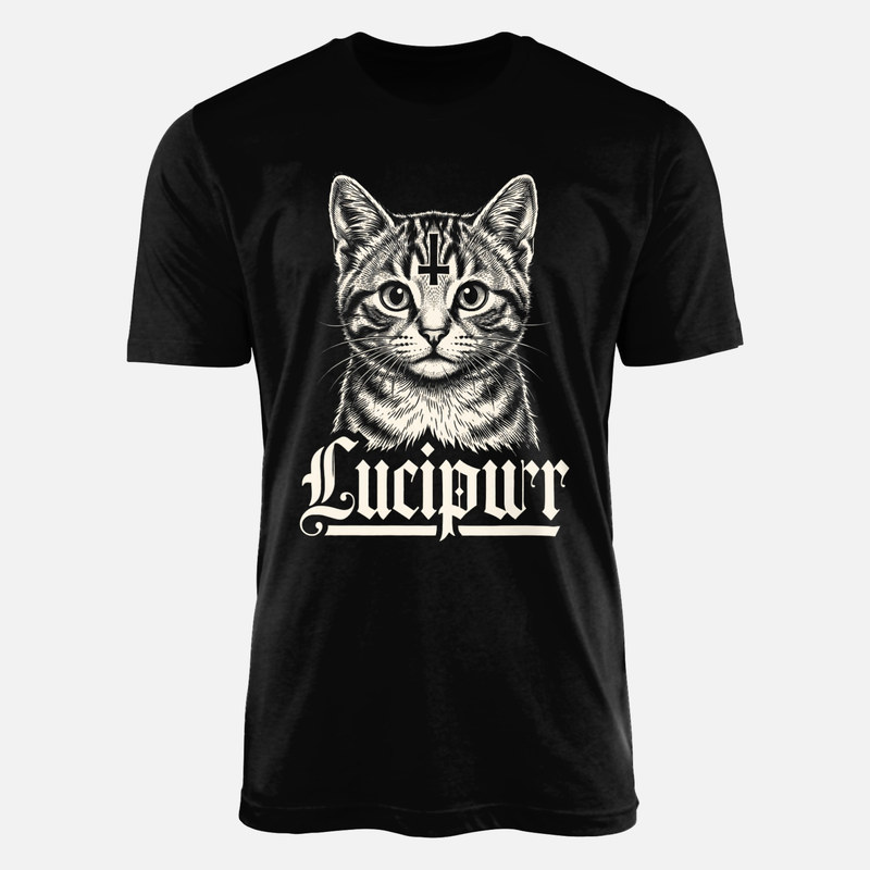 T-shirts: Chat diabolique Lucipurr croix invers&eacute;e