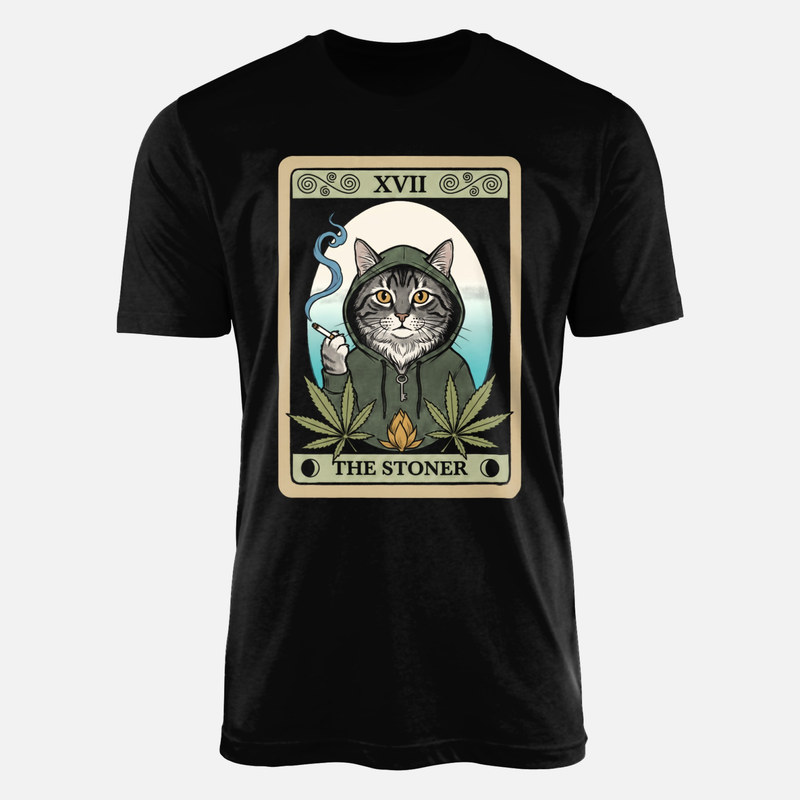 T-shirts: Carte de tarot XVII du chat fumeur
