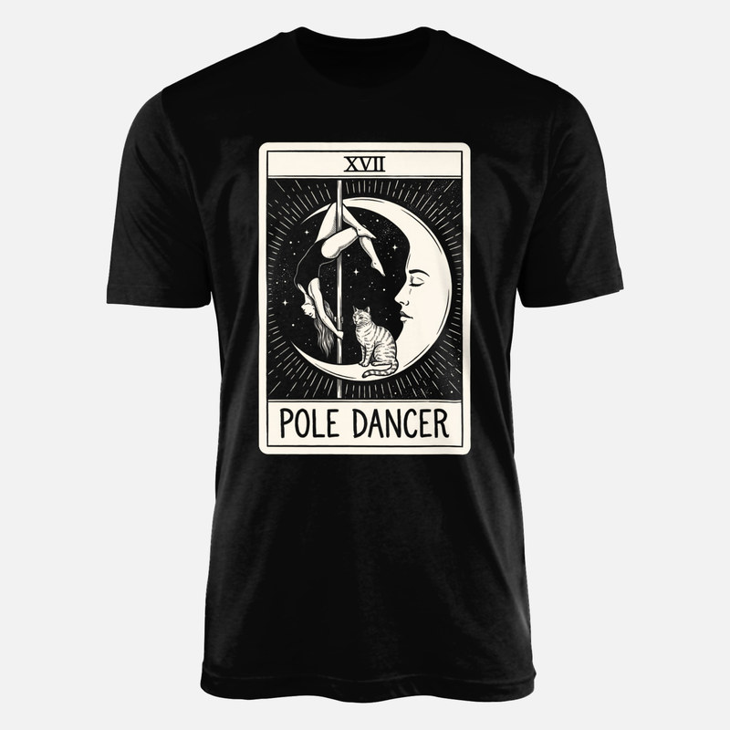 T-shirts: Carte de tarot pole dance lune et chat