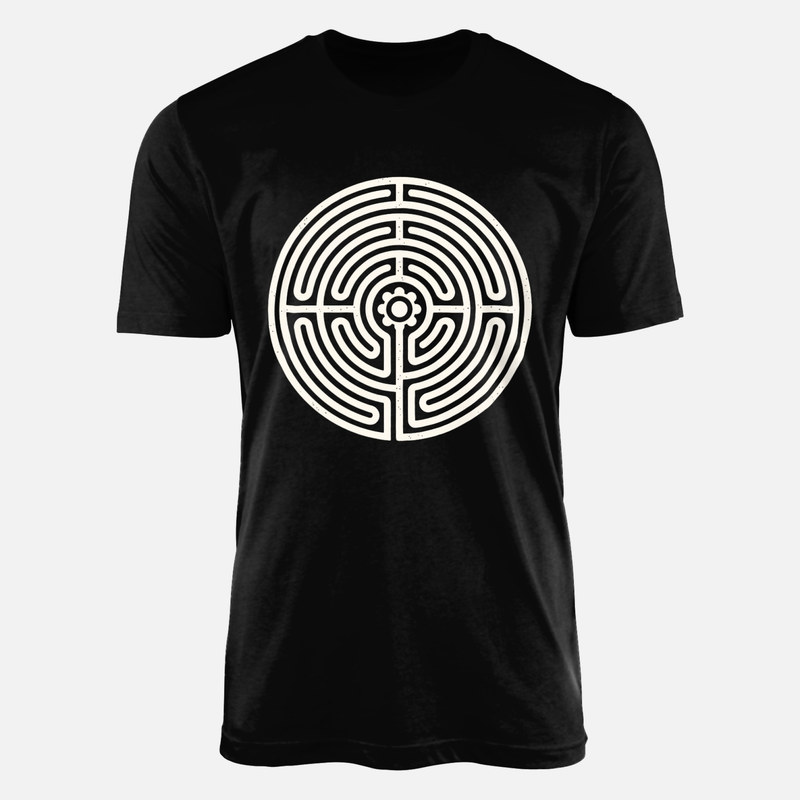 T-shirts: Labyrinthe circulaire et fleur centrale