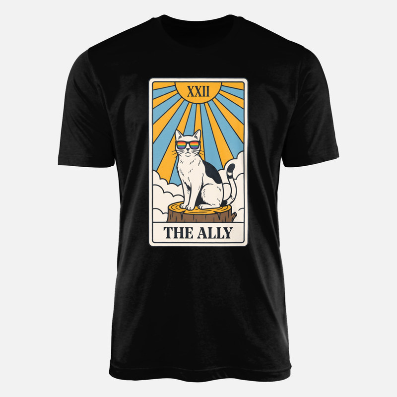 T-shirts: Carte de tarot chat alli&eacute; lgbt