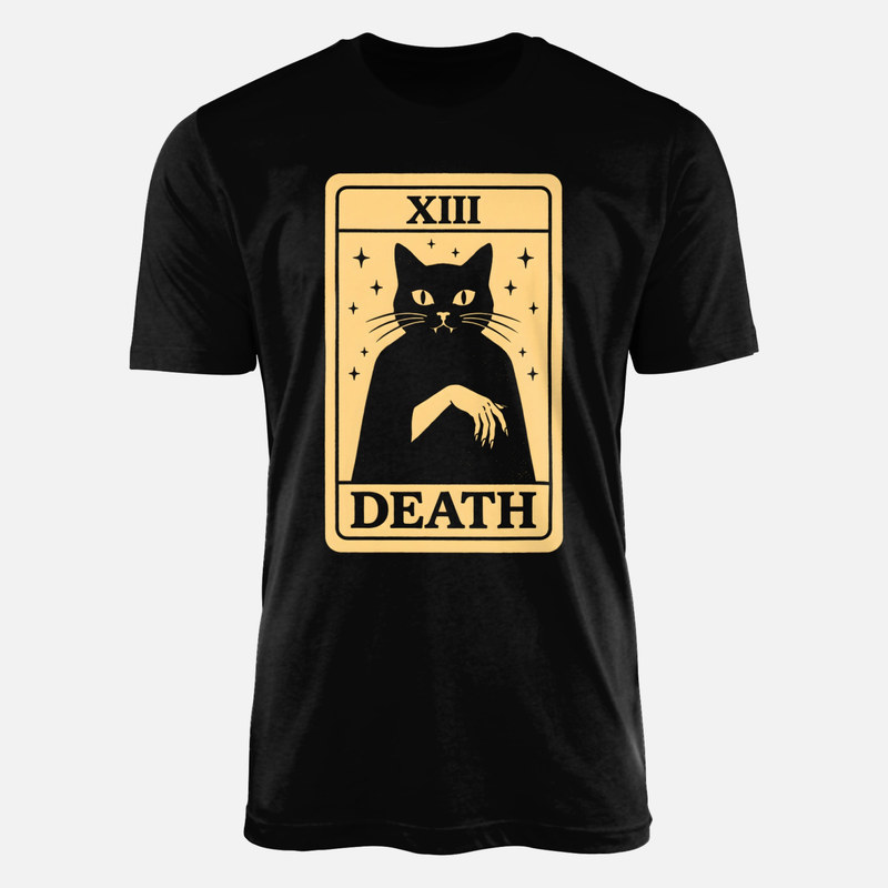 T-shirts: Carte de tarot La Mort chat noir
