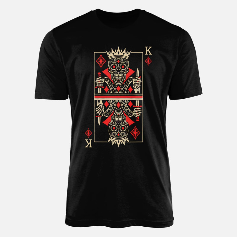 T-shirts: Roi de carreau squelette mexicain