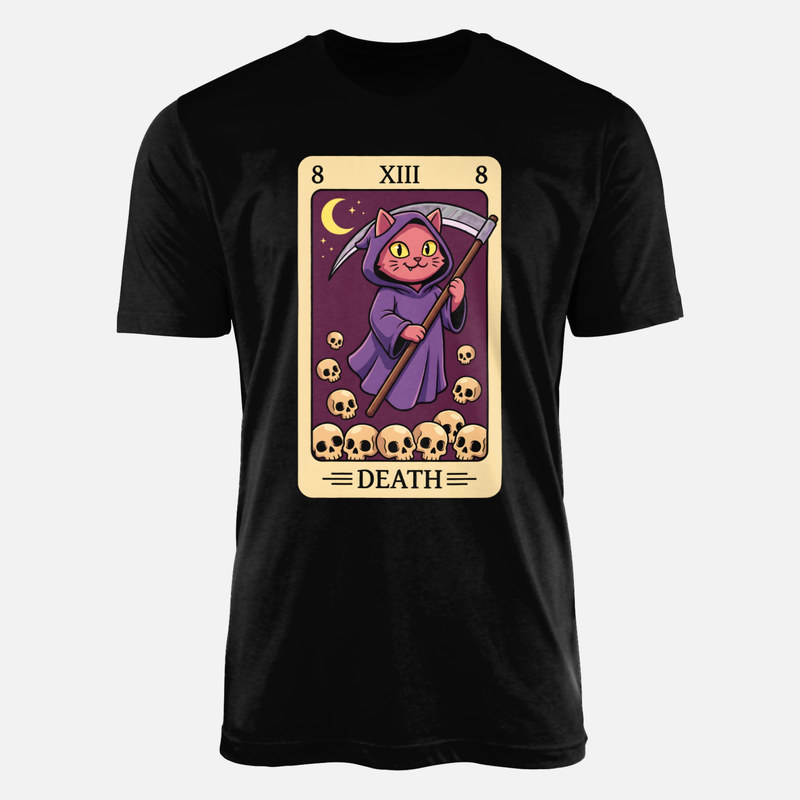 T-shirts: Carte de tarot chat faucheuse kawaii