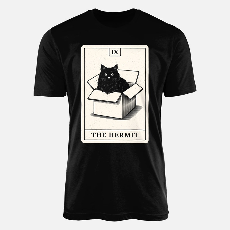 T-shirts: Chat de l'ermite dans un carton tarot