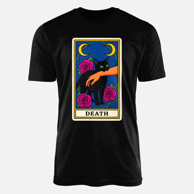 T-shirts: Carte de tarot La Mort et chat noir