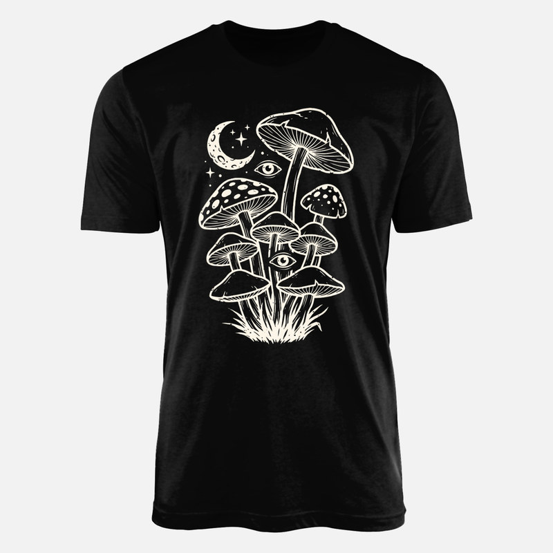T-shirts: Champignons mystiques et lune