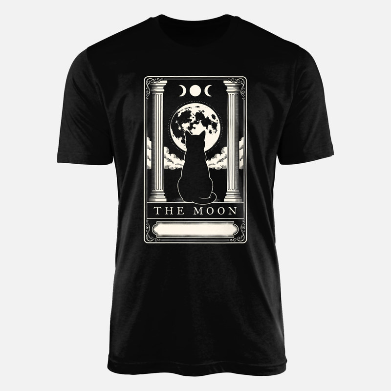 T-shirts: Carte de tarot chat noir et lune