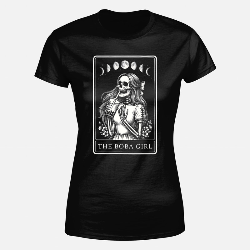 T-shirts: Squelette buvant du bubble tea tarot