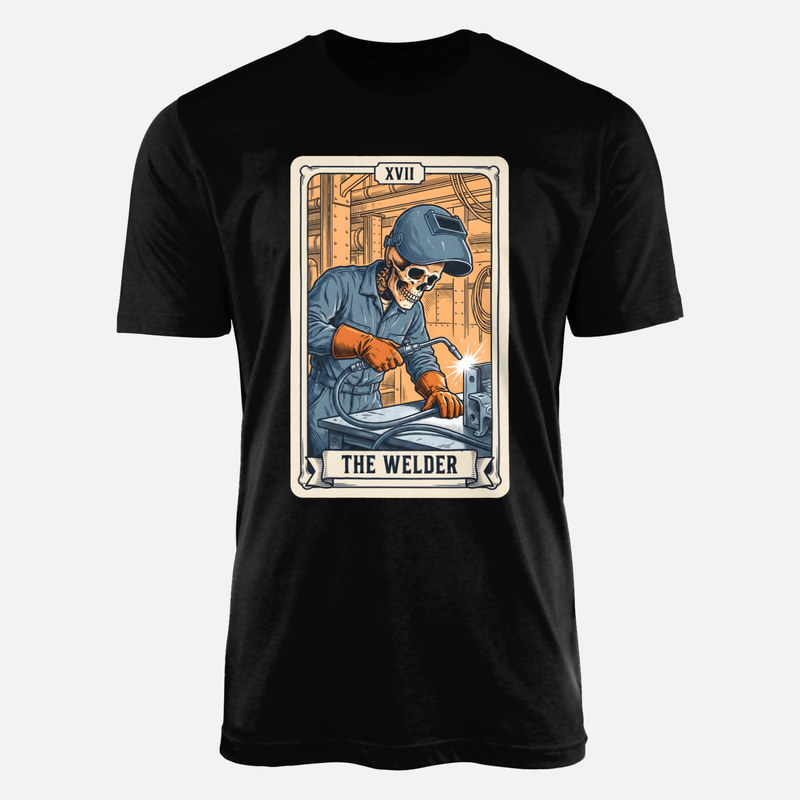 T-shirts: Carte de tarot du soudeur squelette