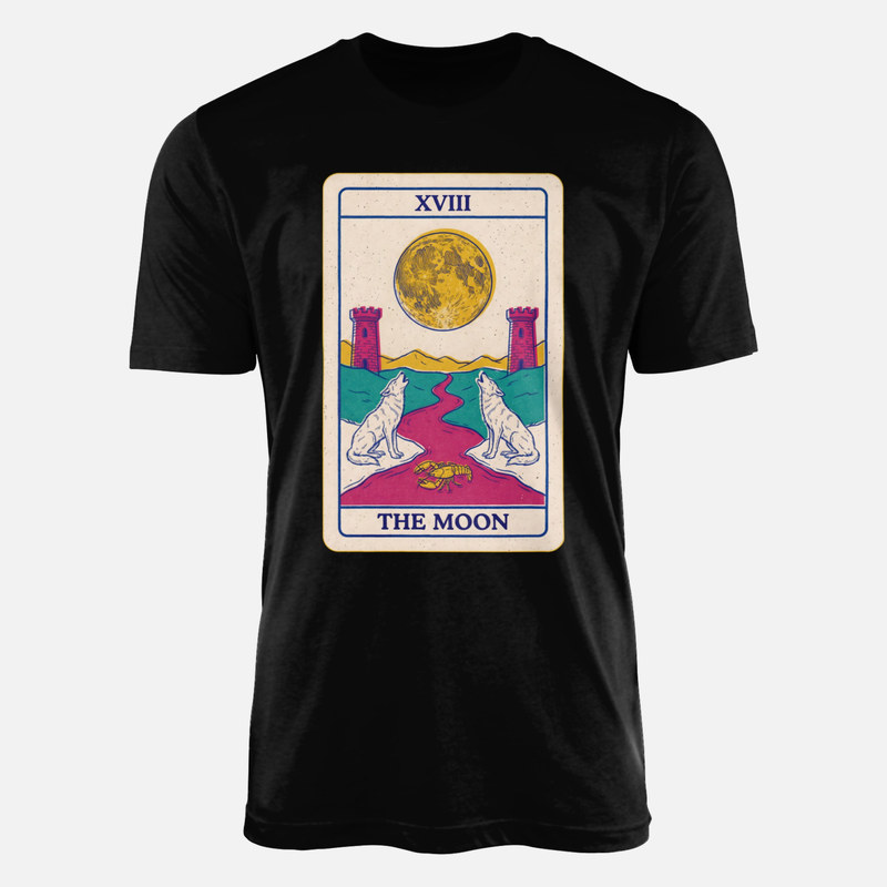 T-shirts: Carte de tarot La Lune vintage
