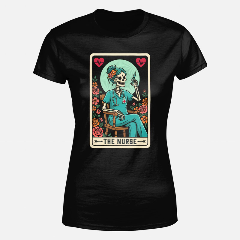 T-shirts: Carte de tarot infirmi&egrave;re squelette