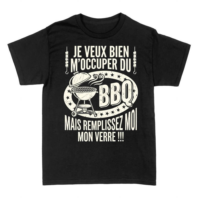T-shirts: BBQ et verre plein humour