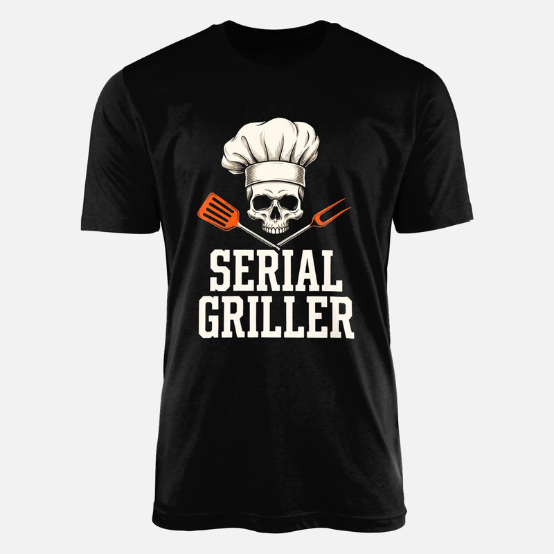 T-shirts: T&ecirc;te de mort chef barbecue