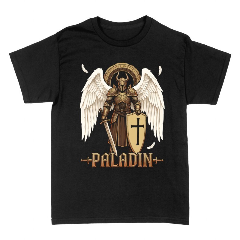 T-shirts: Paladin ail&eacute; avec &eacute;p&eacute;e et bouclier