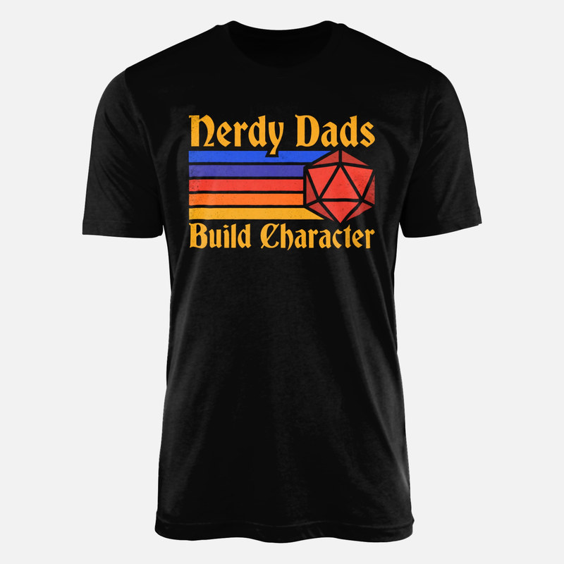 T-shirts: Papa geek d&eacute; d20 vintage