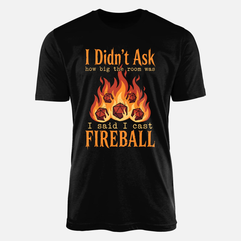 T-shirts: Boule de feu sort et d&eacute;s d20 en flammes